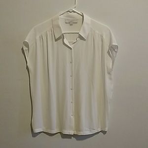 LOFT White Button Down Short Sleeve